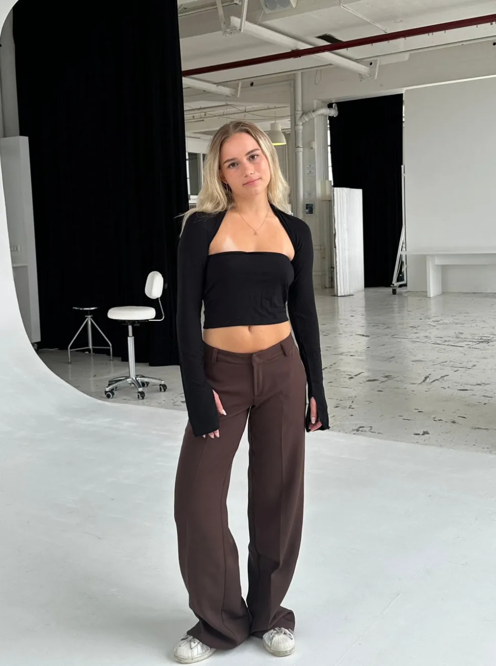 Britney lavtaljede suit bukser - brun