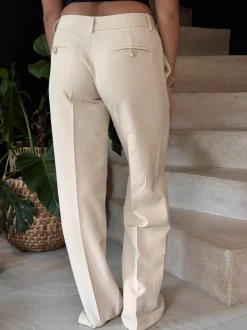 Britney lavtaljede suit bukser - Beige
