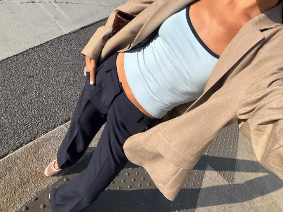 Britney lavtaljede suit bukser - navy