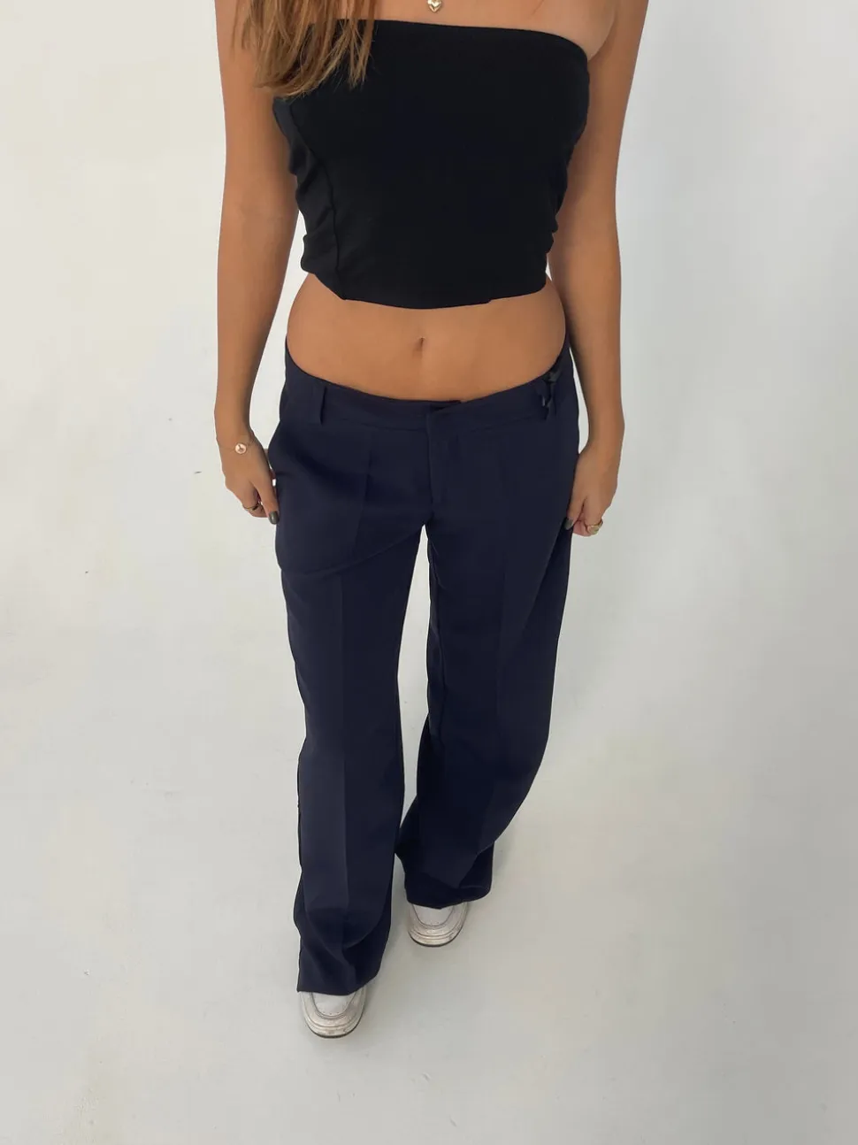 Britney lavtaljede suit bukser - navy