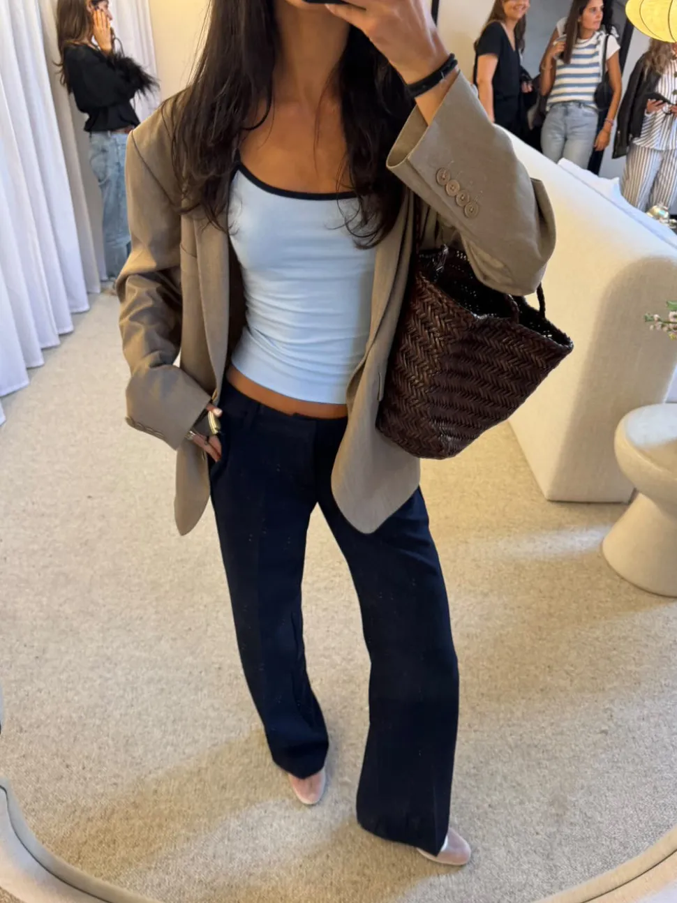 Britney lavtaljede suit bukser - navy