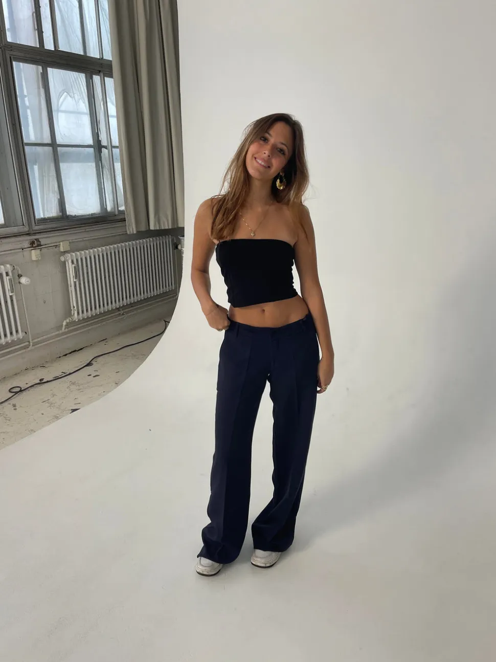 Britney lavtaljede suit bukser - navy