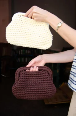Calia hæklet clutch - Brun