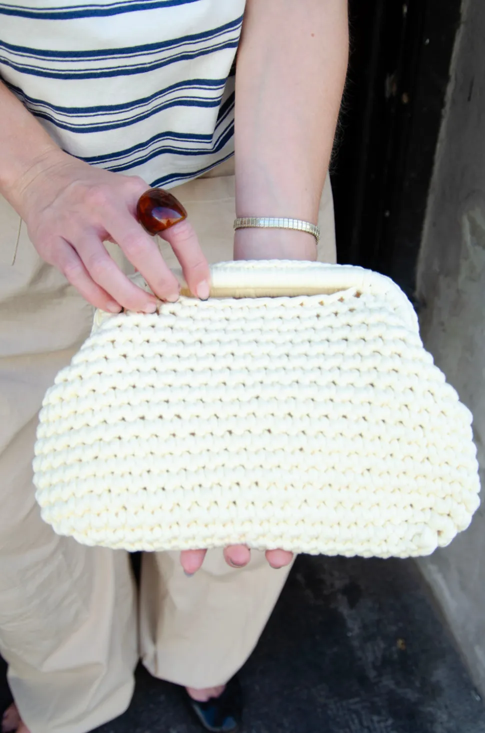 Calia hæklet clutch - Lys gul