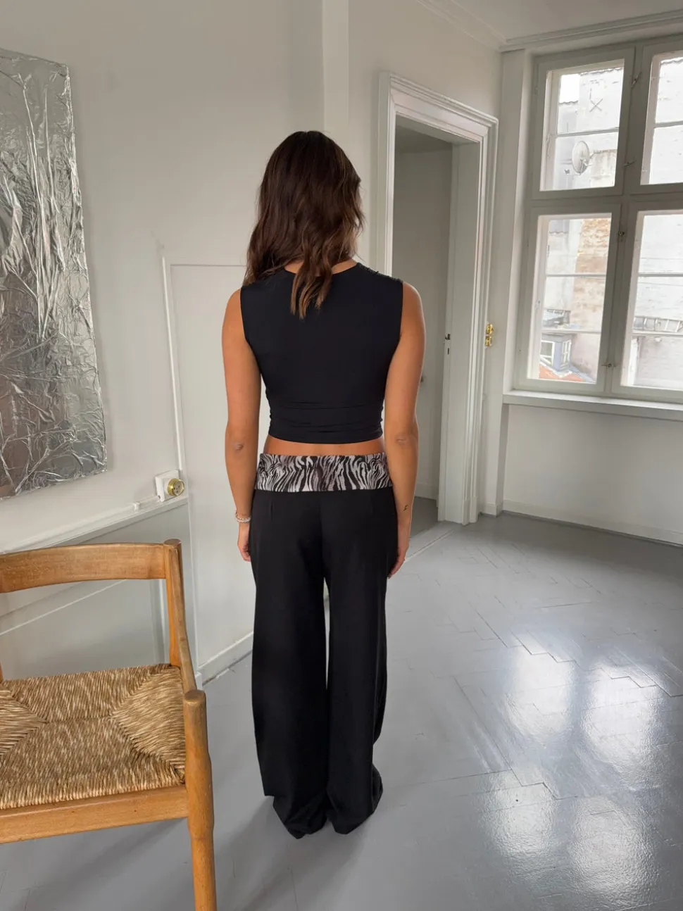 Calsia suitbukser med zebra print - Sort/brun