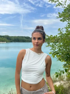 Cami top med åben ryg - Hvid
