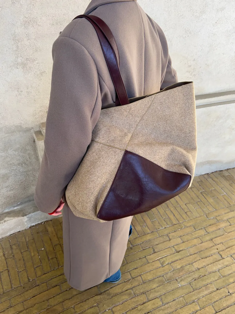 Caracas skuldertaske - Beige/brun