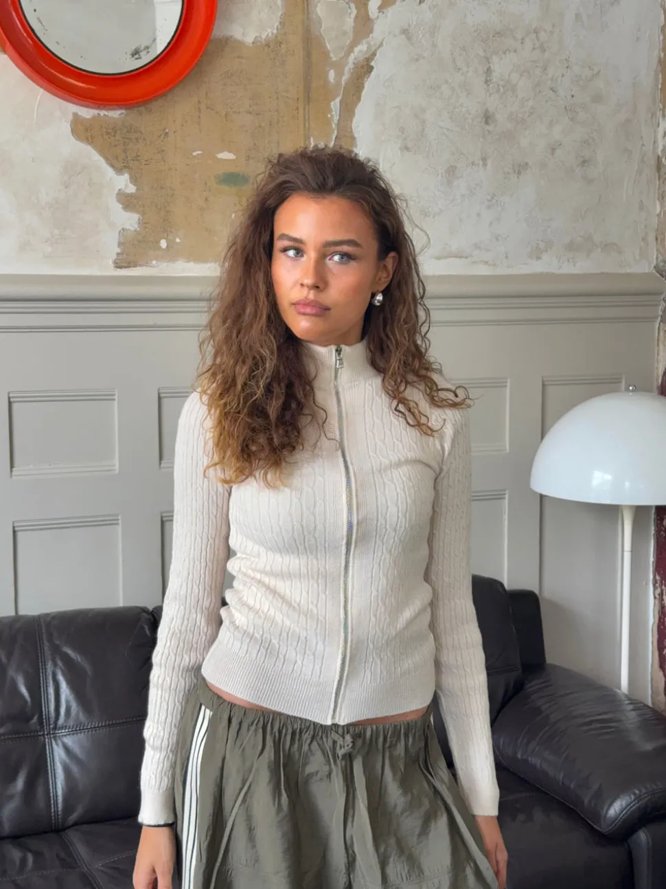 Carly kabelstrik med lynlås - Off white