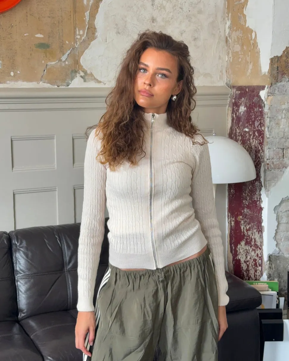 Carly kabelstrik med lynlås - Off white