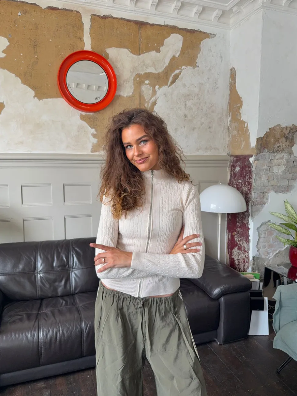 Carly kabelstrik med lynlås - Off white