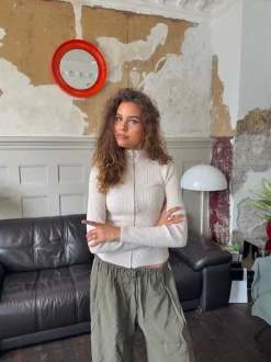 Carly kabelstrik med lynlås - Off white