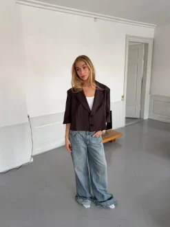 Carolyn cropped blazer - Brun