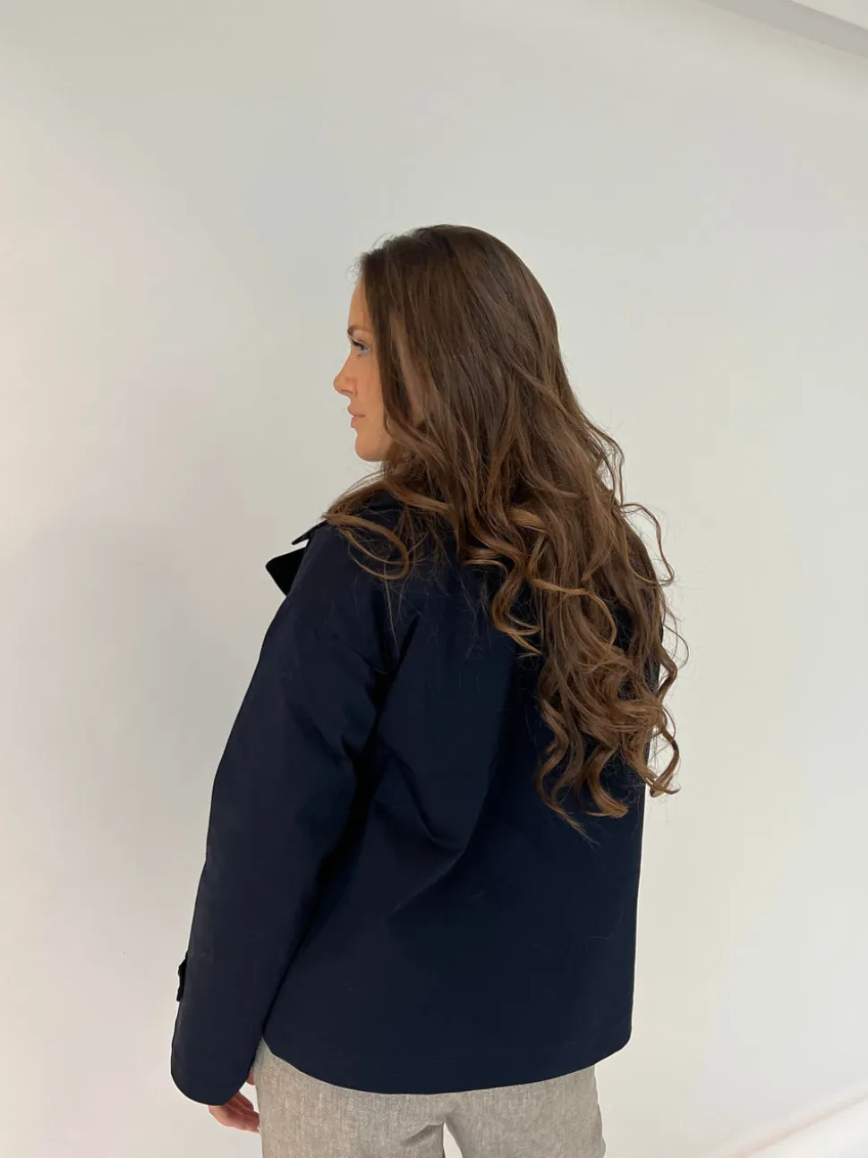 Catinka kort trenchcoat - Navy