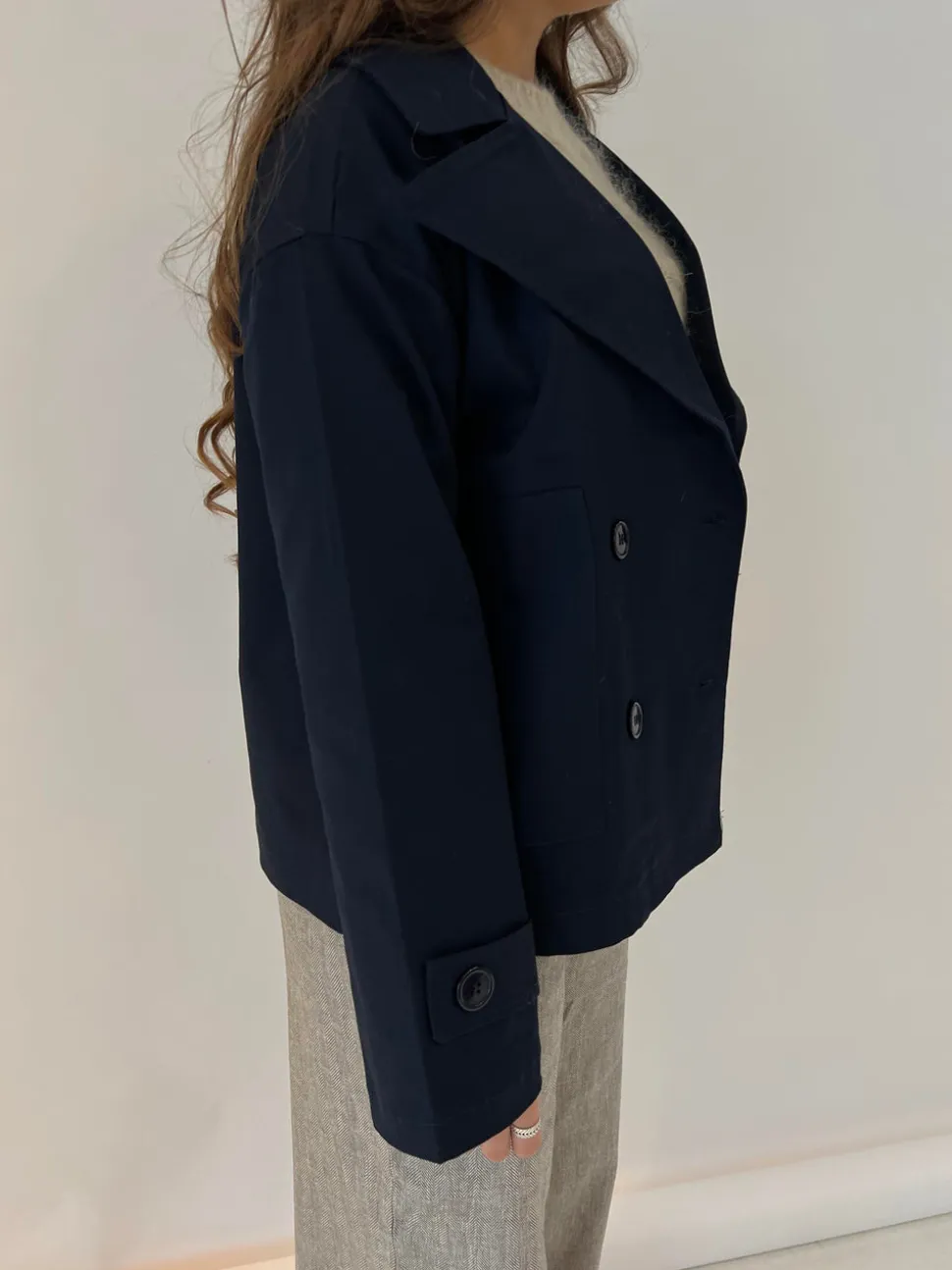 Catinka kort trenchcoat - Navy