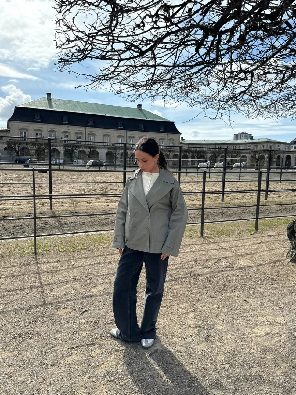Catinka kort trenchcoat - Kaki