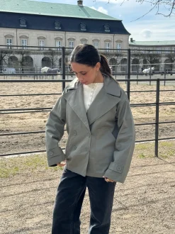 Catinka kort trenchcoat - Kaki