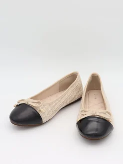 Cetinje ballerina sko med skøjfe - Beige