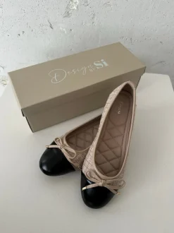 Cetinje ballerina sko med skøjfe - Beige