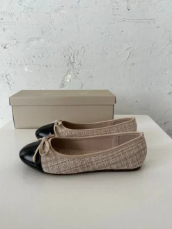 Cetinje ballerina sko med skøjfe - Beige