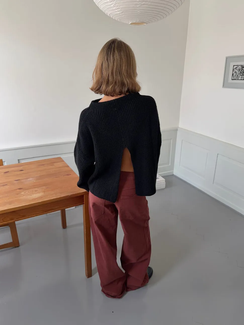 Cholana striktrøje med åben ryg - Sort
