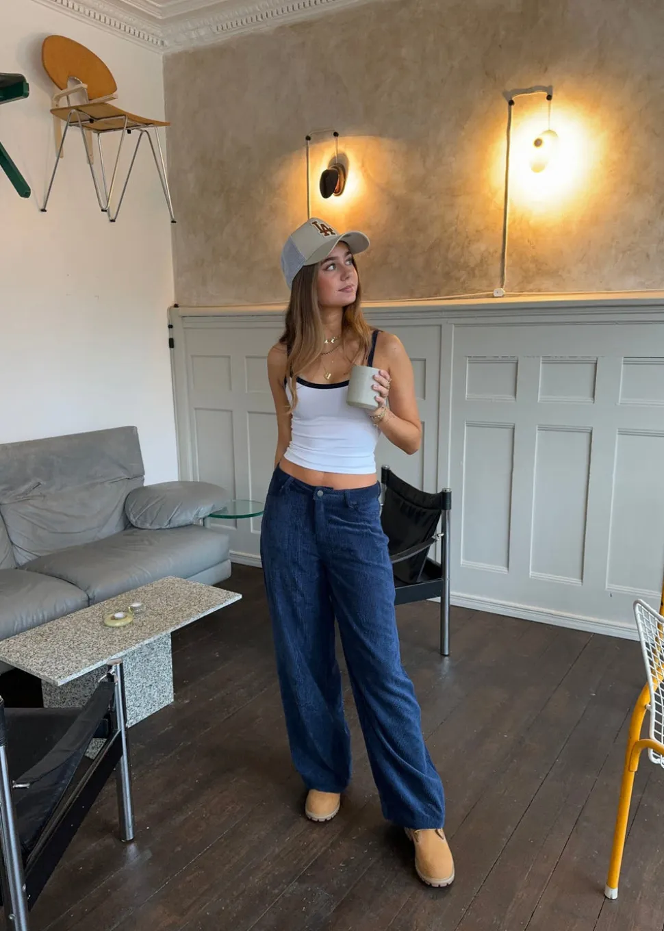 Christina fløjlsbukser - Navy