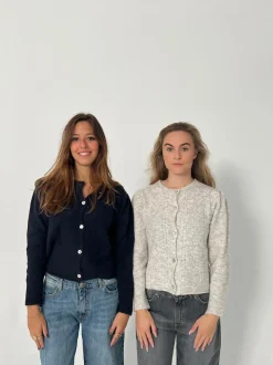Cilla strikket cardigan - Lysegrå