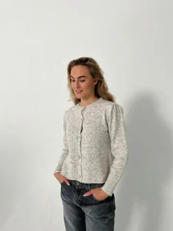 Cilla strikket cardigan - Lysegrå