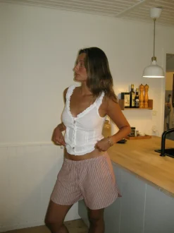 Clariana shorts med striber - Rød/hvid