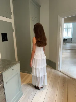 Daicy kjole med flæser - Hvid