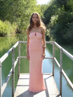 Darcy maxikjole med mønster - Pink