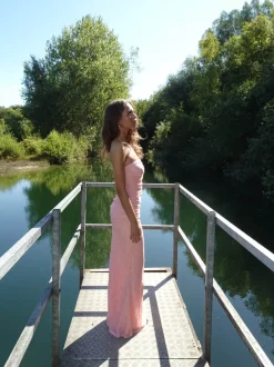 Darcy maxikjole med mønster - Pink