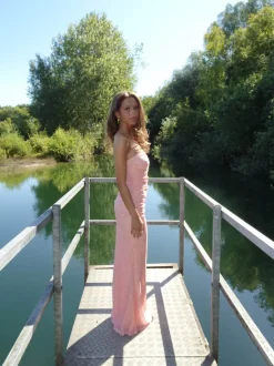 Darcy maxikjole med mønster - Pink