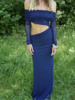 Delora maxikjole - Navy