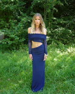 Delora maxikjole - Navy