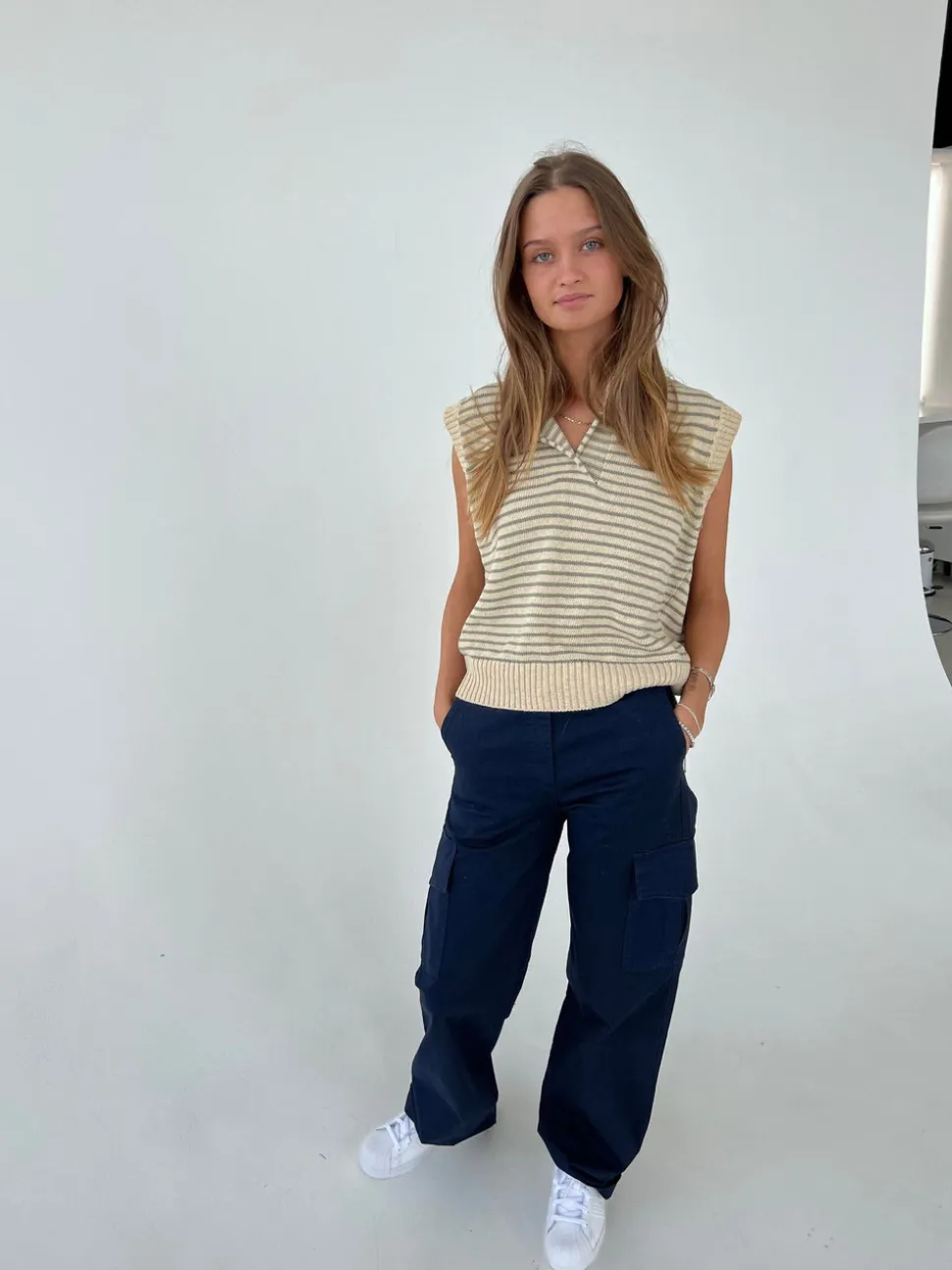 Diamanta comfy sæt - Beige/grøn