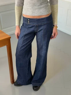 Dina lavtaljede jeans - Mørkeblå