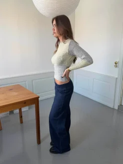 Dina lavtaljede jeans - Mørkeblå