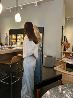 Donna oversized glimmer bukser - Lysegrå