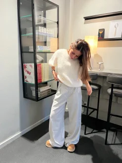 Donna oversized glimmer bukser - Lysegrå