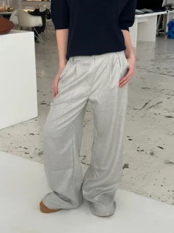 Donna oversized glimmer bukser - Lysegrå
