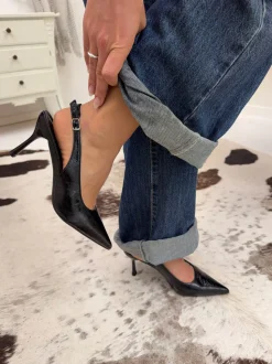 Donnatella slingback hæle - Sort