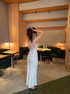 Donnia maxikjole i silke - Off white