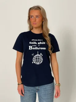 Don't talk shit oversized tee - Navy