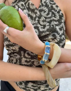 Ebony armbånd med striber - Blå