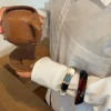 Ebony armbånd med striber - Sort/blågrå/hvid/guld