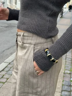 Ebony armbånd med striber - Sort/guld