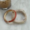 Eivora armbånd med striber - Rød/guld