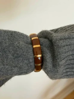 Eivora armbånd med striber - Brun/guld