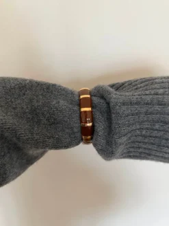 Eivora armbånd med striber - Brun/guld