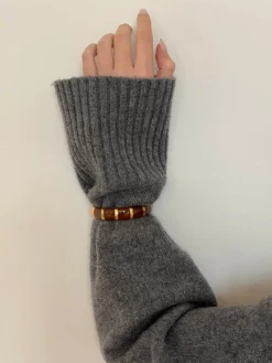 Eivora armbånd med striber - Brun/guld